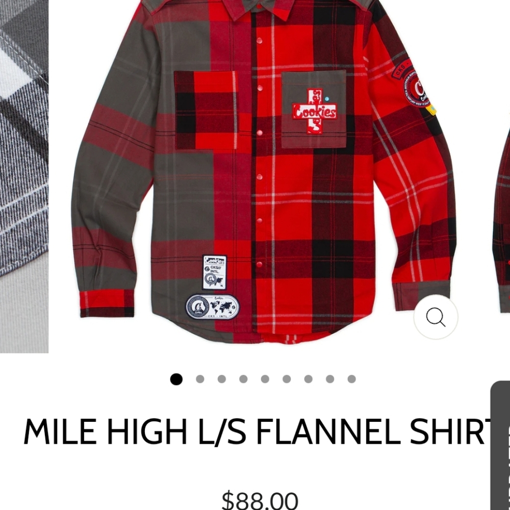 Cookies Heavyweight Cotton Flannel Fabric W/Logo Patches Plaid Shirt. Me… - Picture 14 of 14
